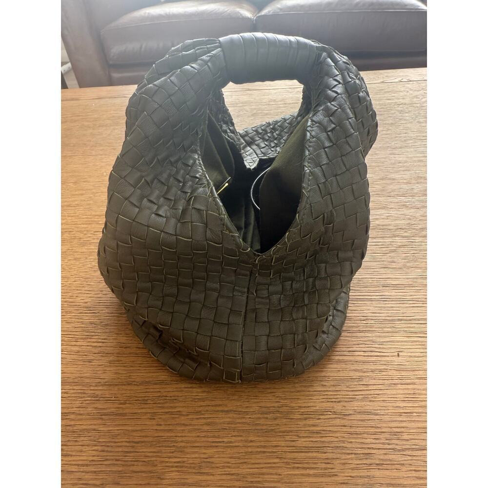 Cleobella Nia Woven Handbag Clutch Olive Green Hobo Slouchy - Picture 5 of 13